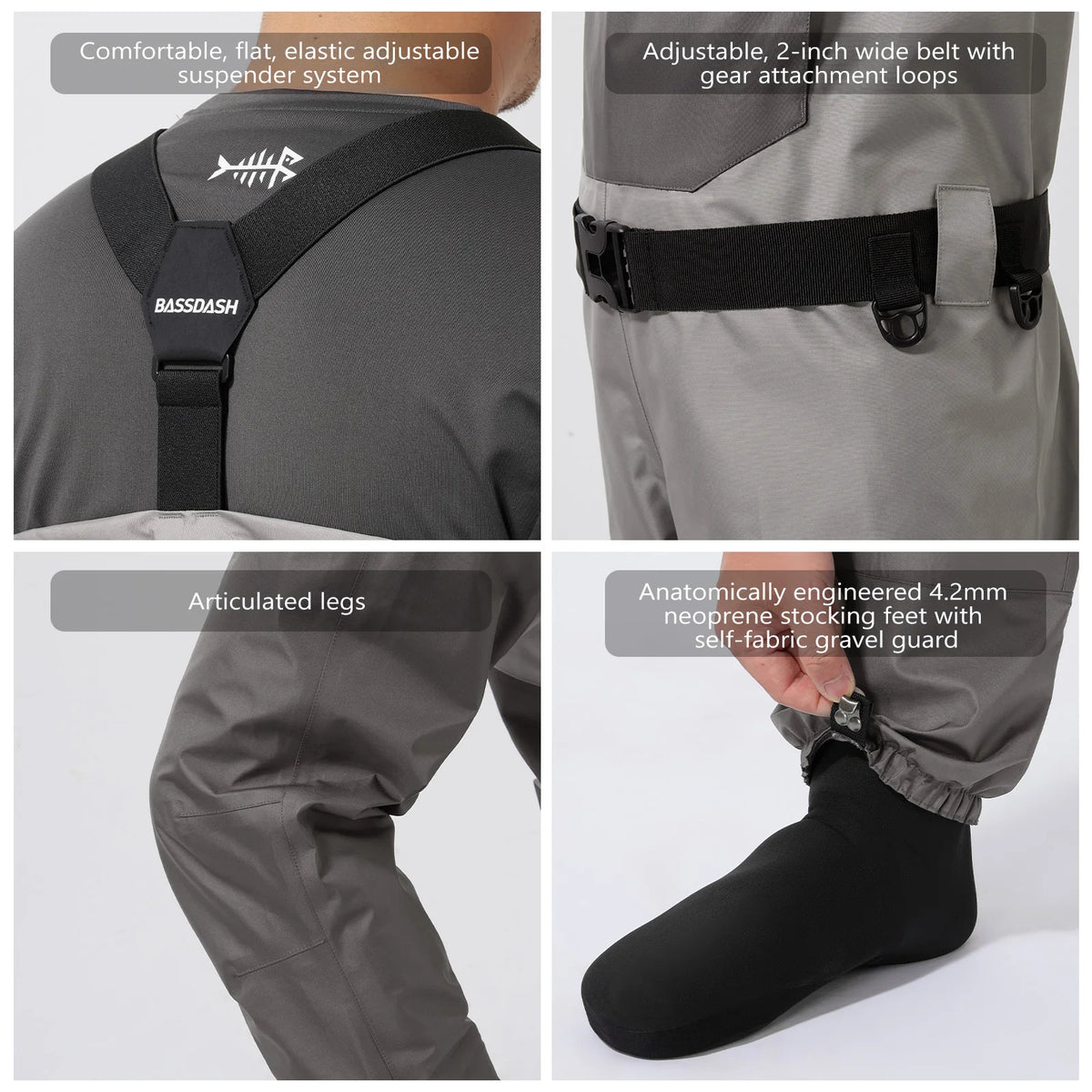 Waders Bassdash FW08 – bretelle e calzari in neoprene