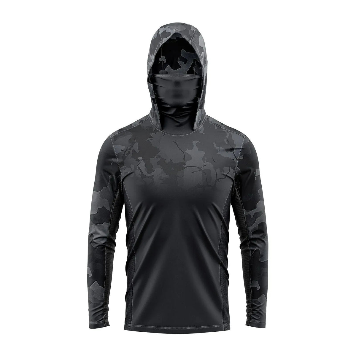 Maglia da pesca con copriviso — Nero