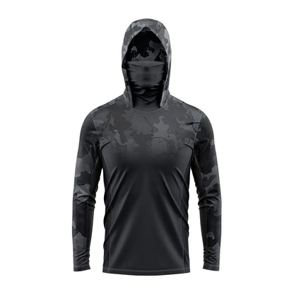 Maglia da pesca con copriviso — Nero