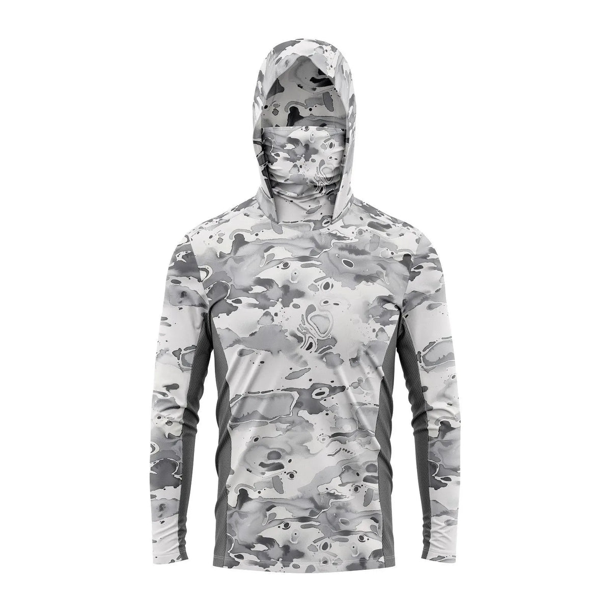 Maglia da pesca con copriviso — Mimetico grigio
