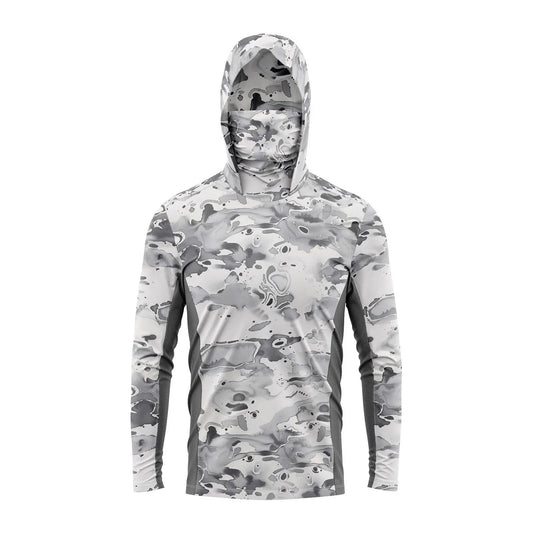 Maglia da pesca con copriviso — Mimetico grigio