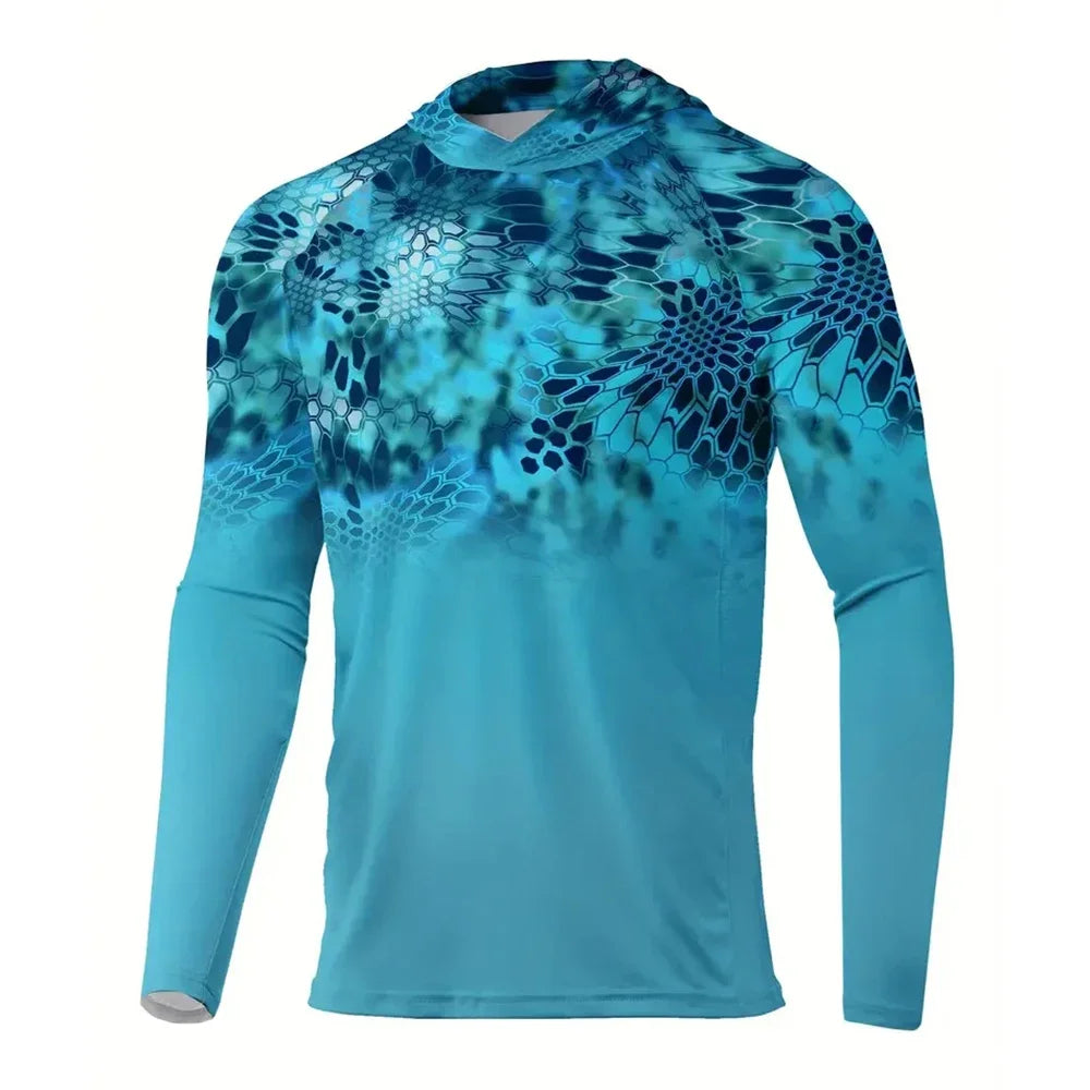 Maglia da pesca con cappuccio — Turchese